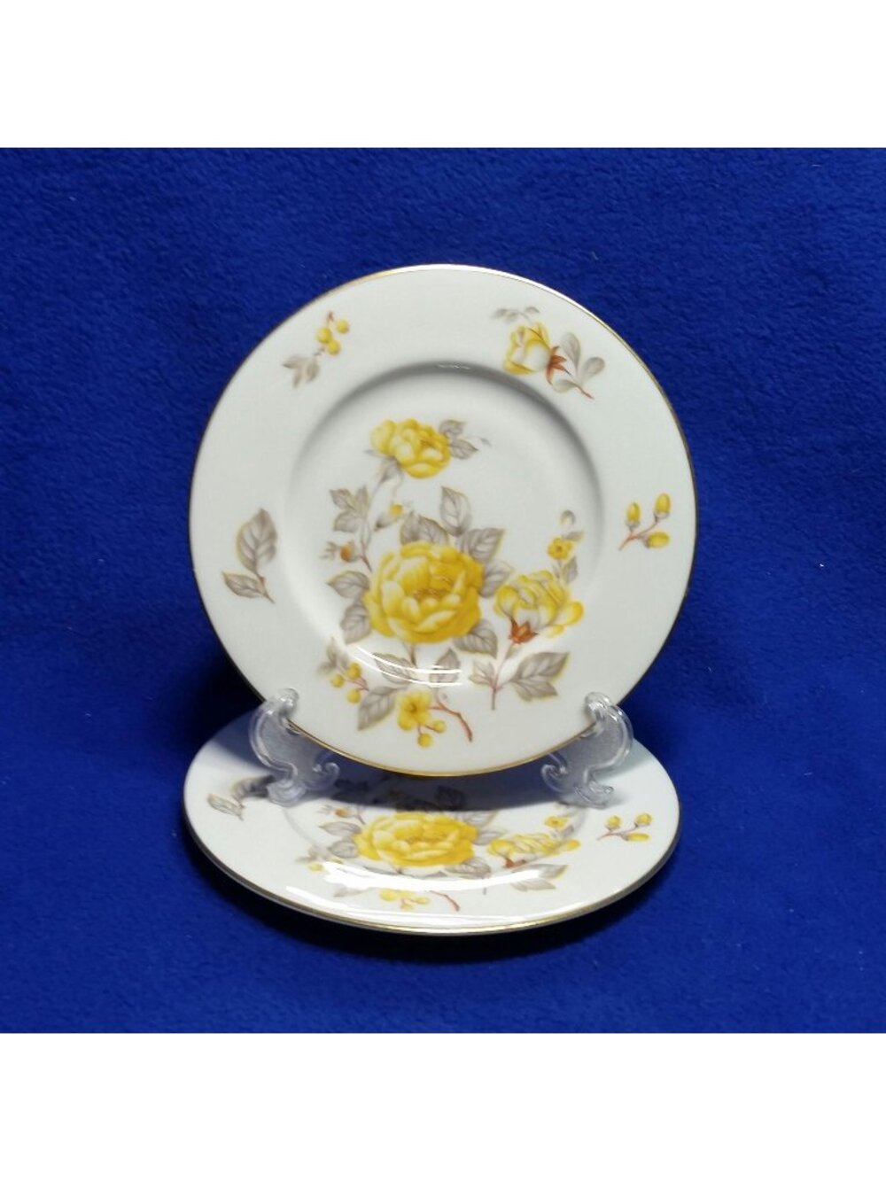 Yellow Roses Bread and Butter Plates Set of 2 Mayfair By Castleton China USA